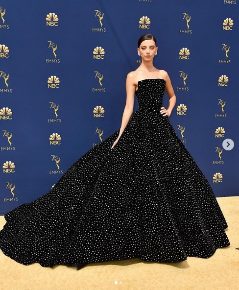 Angela Sarafyan in Christian Siriano